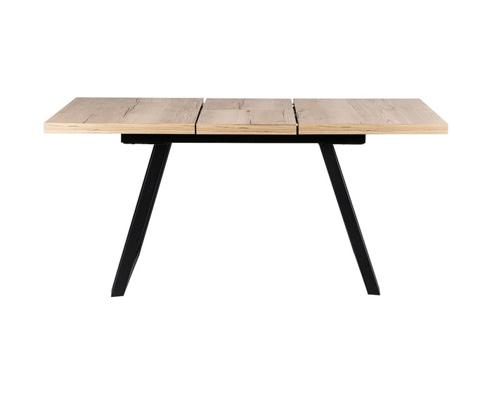 Раздвижной обеденный стол Пеле 140 бежево-черного цвета - лучшие Обеденные столы в INMYROOM Раздвижной обеденный стол Пеле 140 бежево-черного цвета - лучшие Обеденные столы в INMYROOM