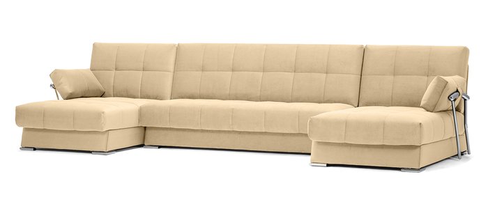 П-образный угловой диван-кровать Дудинка Galaxy  бежевого цвета