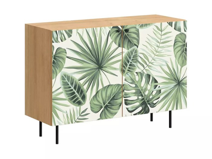 Комод Frida с принтом Monstera на металлических ножках - купить Комоды по цене 32992.0