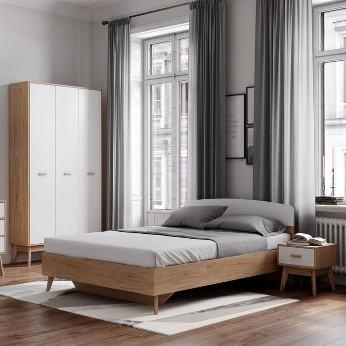 Кровать с основанием Калгари 120х200 бежевого цвета - лучшие Кровати для спальни в INMYROOM