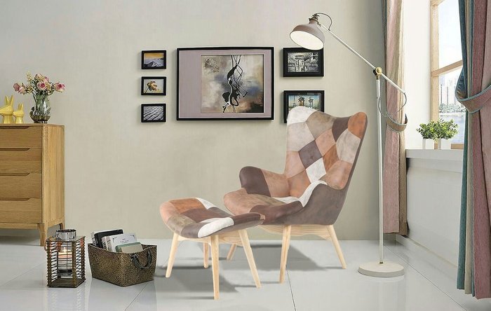 Кресло Contour бежево-коричневого цвета - купить Интерьерные кресла по цене 70500.0