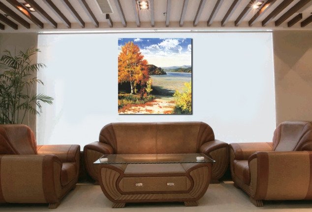 Дизайнерская картина на холсте "Золотая осень" - купить Принты по цене 3390.0
