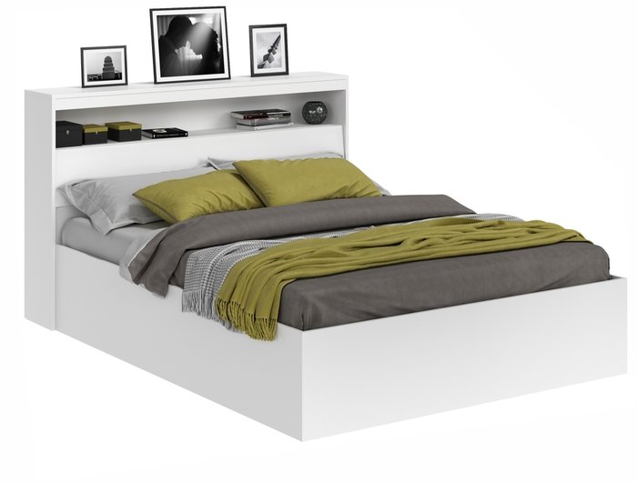 Кровать Виктория 160х200 белого цвета с блоком