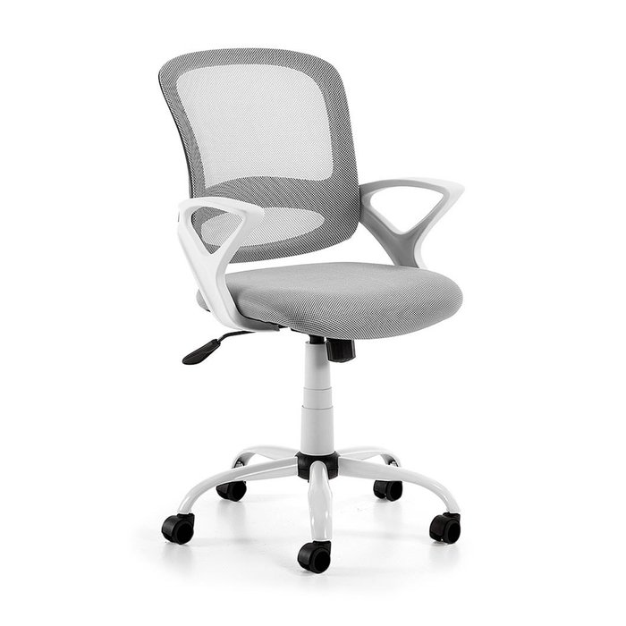 Поворотное кресло Lamberrt серо-белого цвета