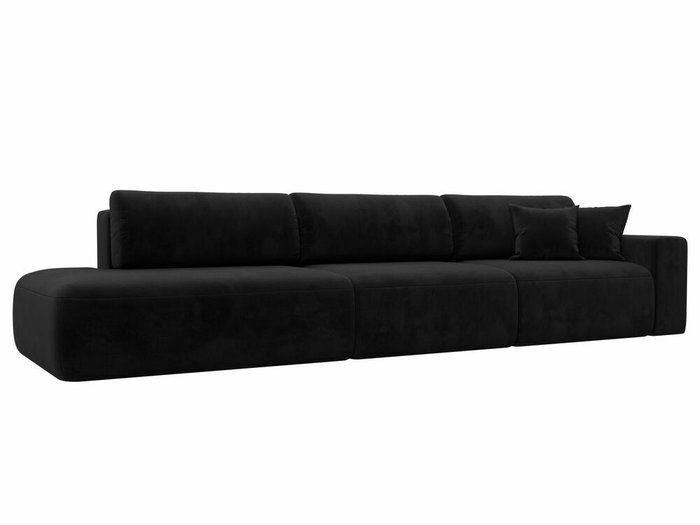 Диван-кровать Лига 036 Модерн Лонг черного цвета с правым подлокотником