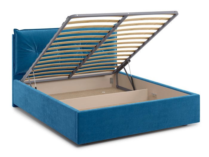 Кровать Cedrino 140х200 сине-голубого цвета с подъемным механизмом - лучшие Кровати для спальни в INMYROOM