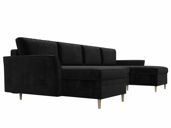 Угловой диван-кровать София черного цвета - лучшие Угловые диваны в INMYROOM