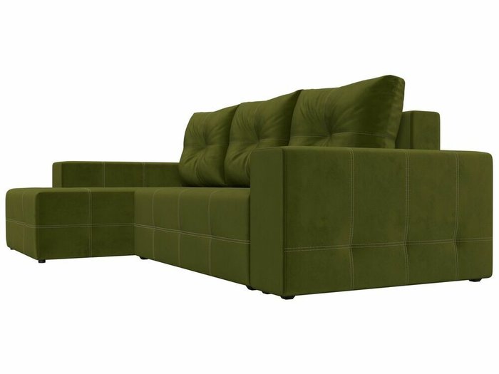 Угловой диван-кровать Перри зеленого цвета левый угол - лучшие Угловые диваны в INMYROOM