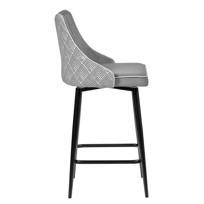 Полубарный стул Dave серого цвета с поворотным механизмом - лучшие Барные стулья в INMYROOM
