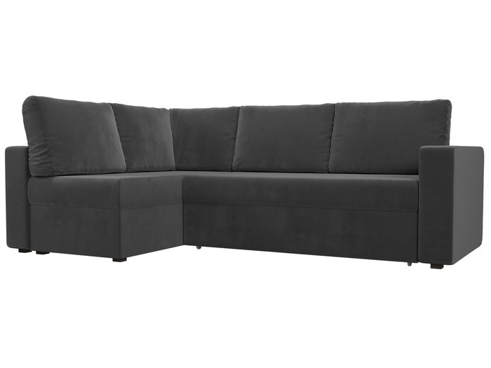 Угловой диван-кровать Оливер серого цвета левый угол
