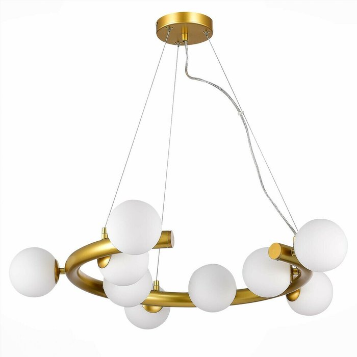 Светильник подвесной Asolo бело-золотого цвета - купить Подвесные люстры по цене 30190.0