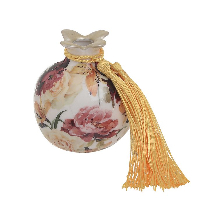Керамическая ваза бело-розового цвета