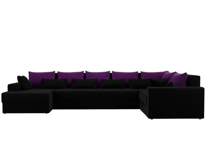 Угловой диван-кровать Мэдисон черно-фиолетового цвета правый угол - купить Угловые диваны по цене 81990.0