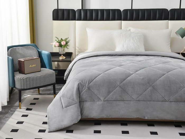 Одеяло Монако 220х240 серого цвета - лучшие Одеяла в INMYROOM