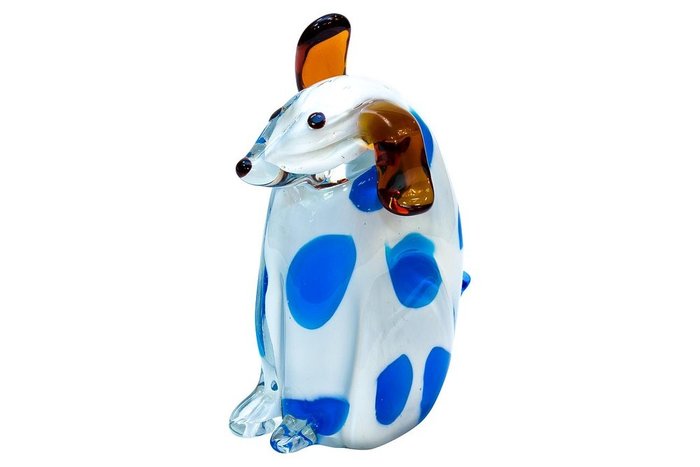 Статуэтка "Собака" в подарочной упаковке (бело-голубая)