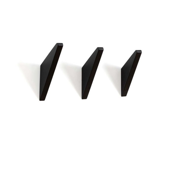 Комплект из трех настенных крючков Bava черного цвета - купить Крючки по цене 2010.0