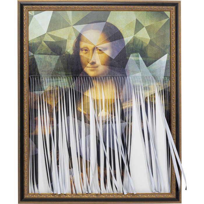 Картина Mona Lisa 130х163 в раме черно-золотого цвета - купить Принты по цене 113930.0