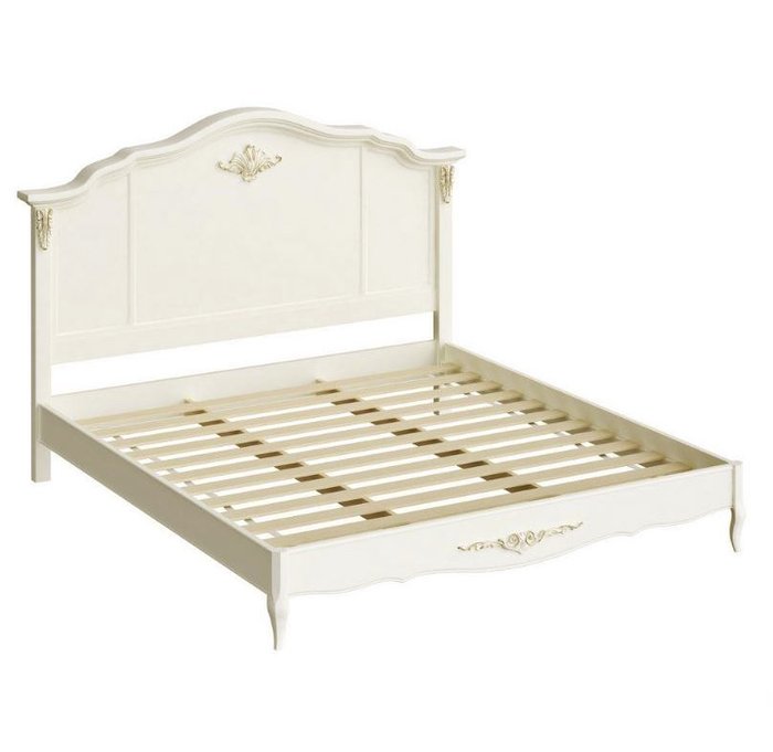 Кровать Akrata 120×200 молочного цвета с эффектом старения - купить Кровати для спальни по цене 60831.0