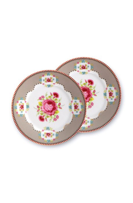 Набор из двух тарелок Floral цвета хаки - купить Тарелки по цене 3051.0