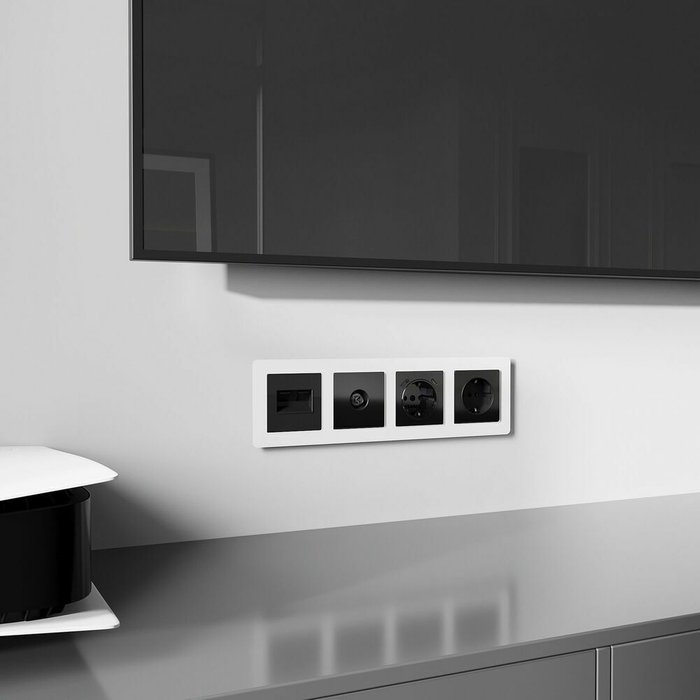 Накладка для двойной розетки Еthernet RJ-45 черный акрил W1191148 Встраиваемые механизмы черные акриловые - купить Выключатели по цене 568.0 Накладка для двойной розетки Еthernet RJ-45 черный акрил W1191148 Встраиваемые механизмы черные акриловые - купить Выключатели по цене 568.0