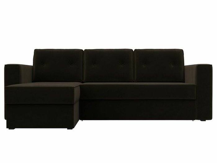 Угловой диван-кровать Принстон темно-коричневого цвета левый угол  - купить Угловые диваны по цене 48999.0
