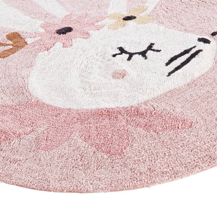 Коврик детский Lapin Fleuri 120x120 розового цвета - купить Ковры для детской по цене 7591.0 Коврик детский Lapin Fleuri 120x120 розового цвета - купить Ковры для детской по цене 7591.0