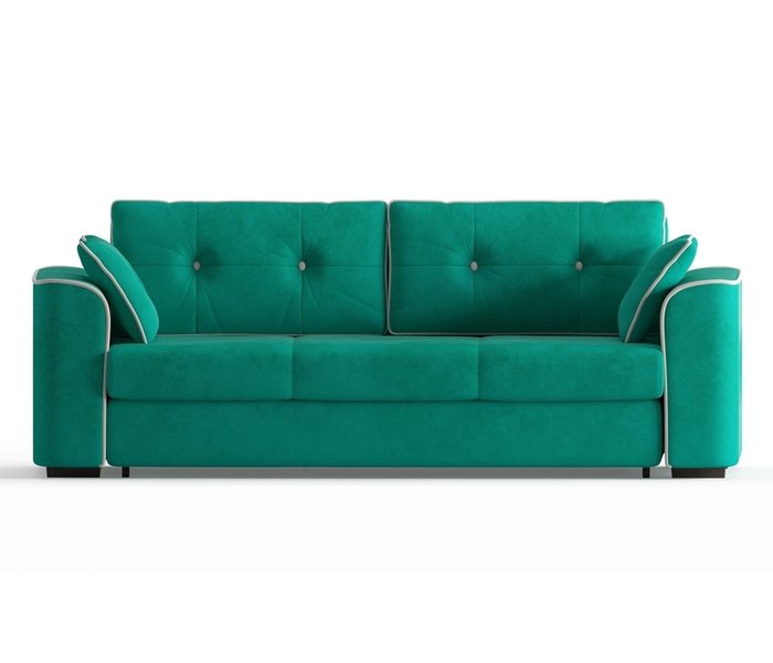 Диван-кровать Нордленд в обивке из велюра бирюзового цвета - купить Прямые диваны по цене 36790.0