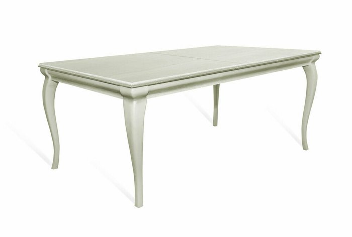 Раскладной обеденный стол Алекса цвета айвори с белой патиной