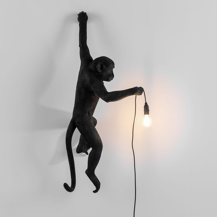 Настенный светильник SelettI The Monkey Lamp Black Hanging Version - купить Бра и настенные светильники по цене 40860.0