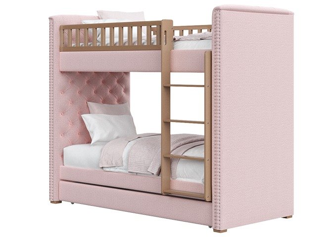 Двухъярусная кровать Elit Soft 90х200 розового цвета - купить Двухъярусные кроватки по цене 144900.0