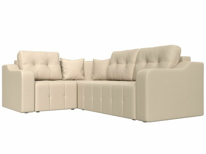 Угловой диван-кровать Кембридж бежевого цвета (экокожа) левый угол - лучшие Угловые диваны в INMYROOM
