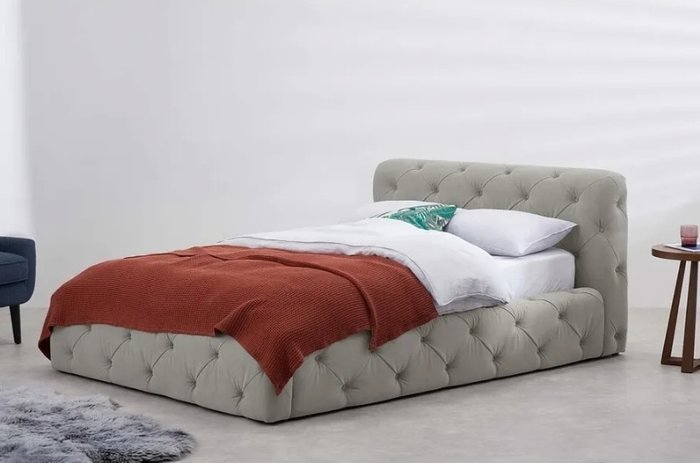 Кровать Sloan 140х200 серого цвета - лучшие Кровати для спальни в INMYROOM