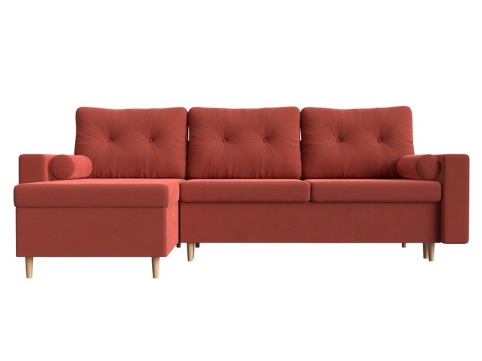 Угловой диван-кровать Белфаст кораллового цвета левый угол - купить Угловые диваны по цене 49999.0