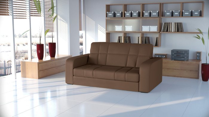Диван-кровать Дендра коричневого цвета - купить Прямые диваны по цене 60600.0