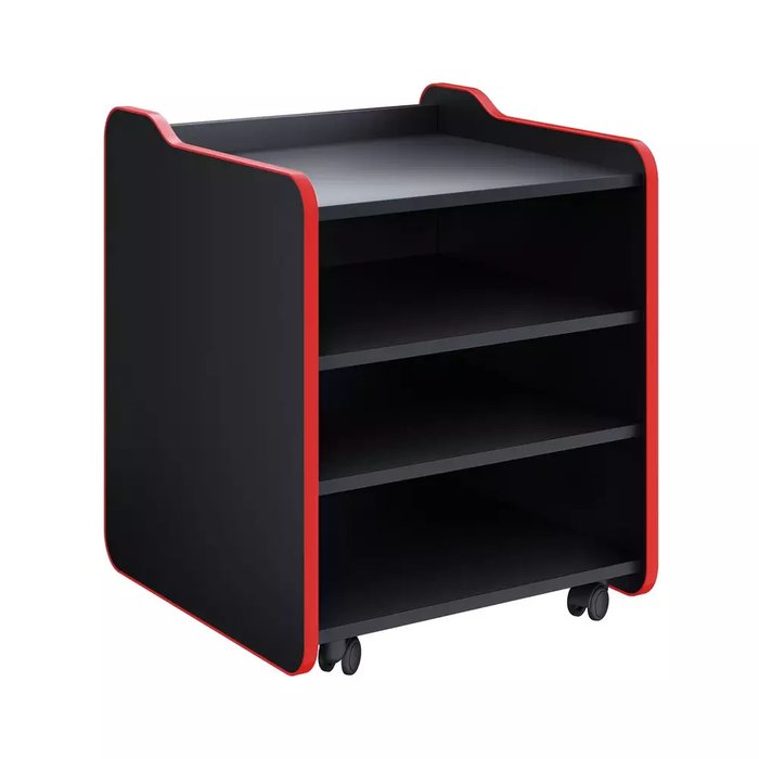 Тумба для игрового компьютерного стола Case Lite 50 черно-красного цвета