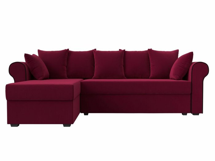 Угловой диван-кровать Рейн бордового цвета левый угол - купить Угловые диваны по цене 33999.0