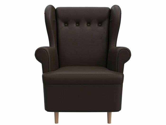 Кресло Торин темно-коричневого цвета (экокожа) - купить Интерьерные кресла по цене 24999.0