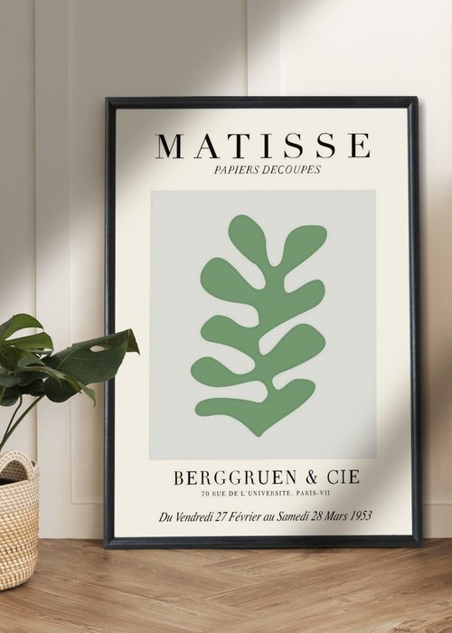 Постер Matisse Papiers Decoupes Green 70х100 в раме черного цвета - купить Принты по цене 12100.0