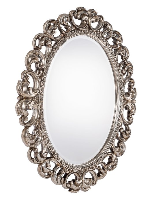 Овальное Настенное зеркало в раме Daisy Silver   - купить Настенные зеркала по цене 30000.0