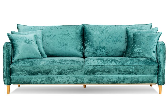 Прямой диван-кровать Йорк Премиум бирюзового цвета - лучшие Прямые диваны в INMYROOM