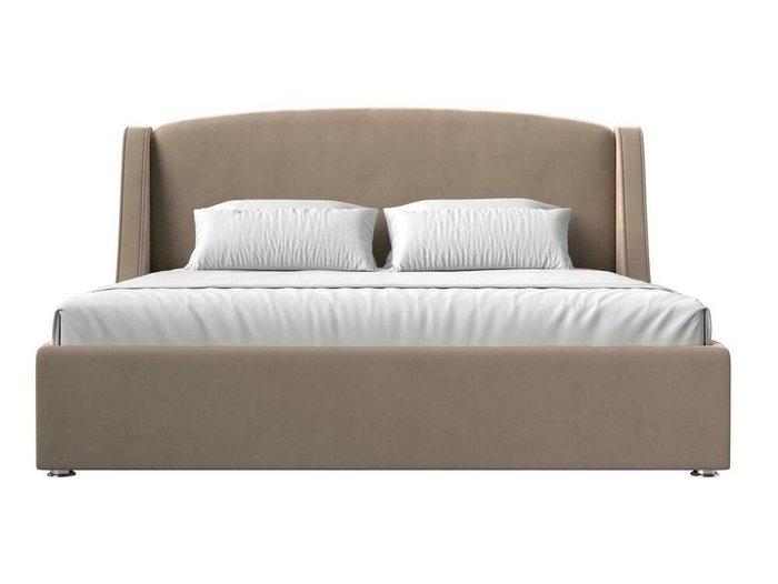 Кровать Лотос 200х200 бежевого цвета с подъемным механизмом - купить Кровати для спальни по цене 92999.0