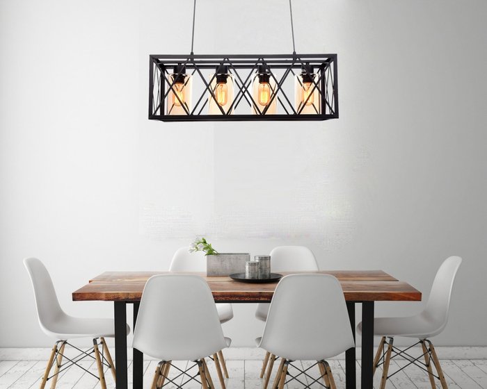 Подвесной светильник Lumina Deco Nortis LDP 11535-4 BK - купить Подвесные люстры по цене 17813.0