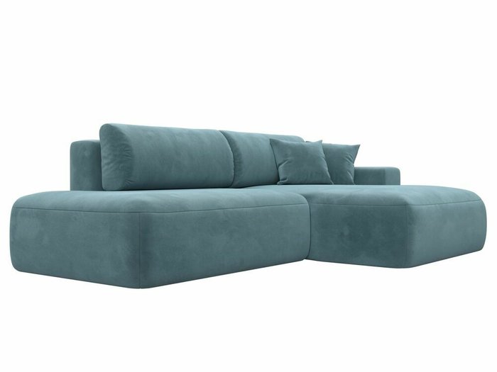 Угловой диван-кровать Лига 036 Модерн темно-бирюзового цвета правый угол - лучшие Угловые диваны в INMYROOM