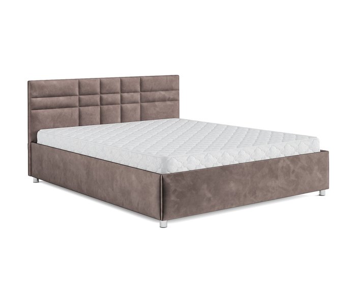 Кровать Нью-Йорк 140х190 серо-коричневого цвета с подъемным механизмом (вельвет) - купить Кровати для спальни по цене 25390.0