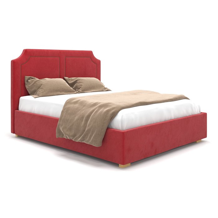 Кровать Kimberly красного цвета с подъемным механизмом 140х200