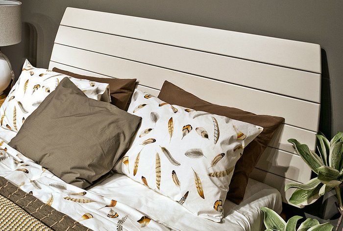 Кровать Wallstreet 120х200 бело-коричневого цвета  - лучшие Кровати для спальни в INMYROOM