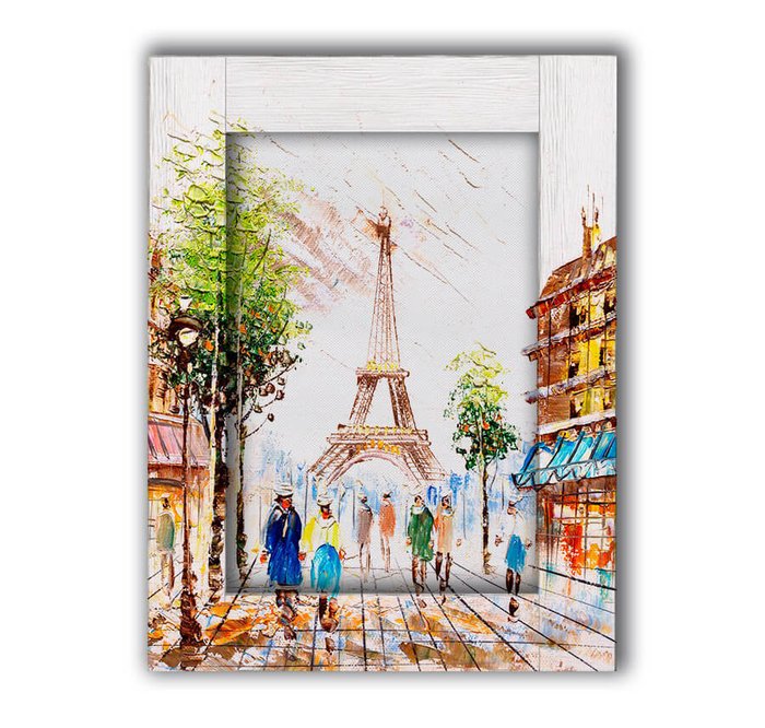 Картина на холсте Прогулки по Парижу 90x70