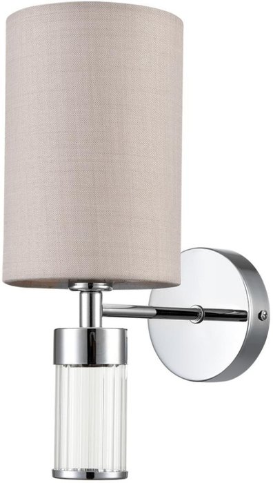 Бра Lumion Arnika 6585/1W хром/бежевый, металл/текстиль, стекло E14 1*40W 220V Бра Lumion Arnika 6585/1W хром/бежевый, металл/текстиль, стекло E14 1*40W 220V