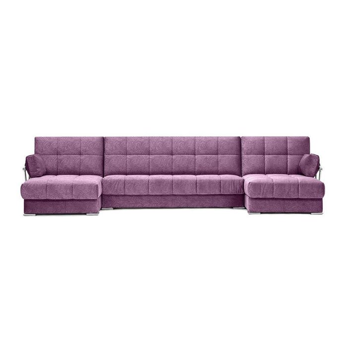 П-образный модульный диван-кровать Дудинка Letizia фиолетового цвета