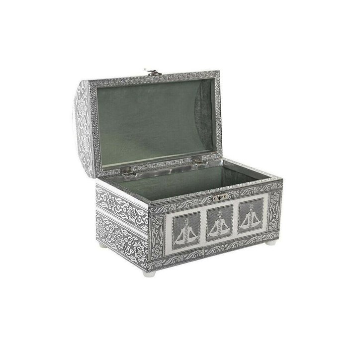 Шкатулка Зеленый Серебристый Деревянный Алюминий 25 x 15 x 18 cm - лучшие Шкатулки в INMYROOM